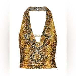 GCDS Snakeprint Halter Top